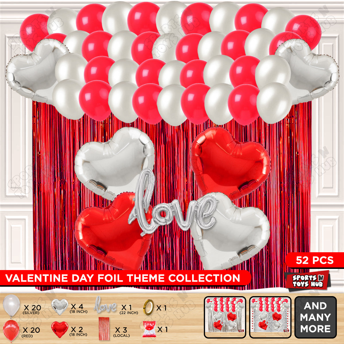 Love Foil Balloon Set Curtain Theme Collection