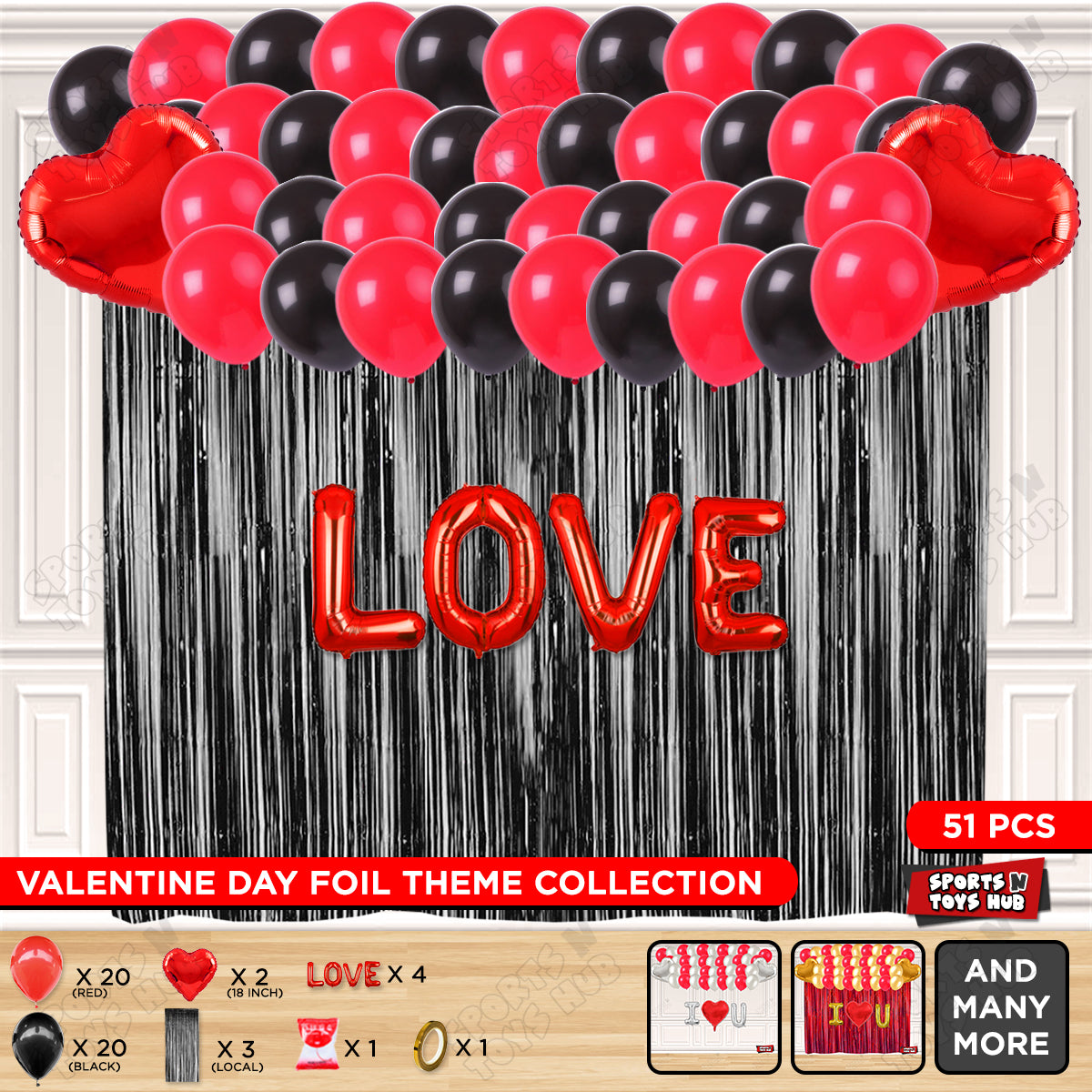 Love Foil Letter Curtain Theme Collection
