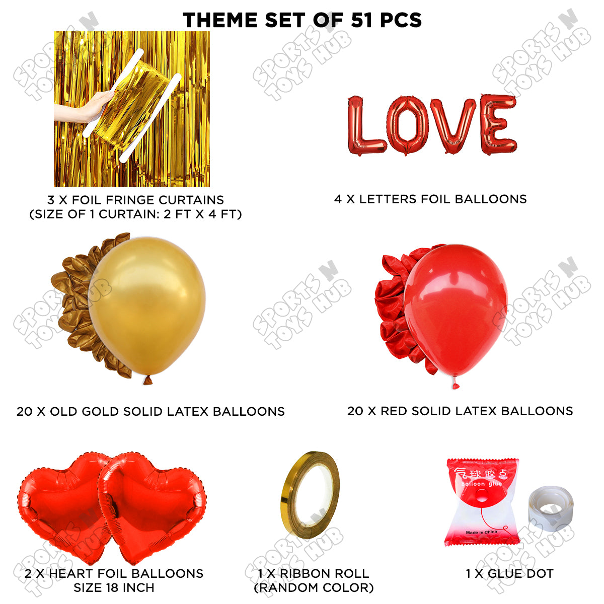Love Foil Letter Curtain Theme Collection