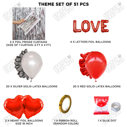 Love Foil Letter Curtain Theme Collection
