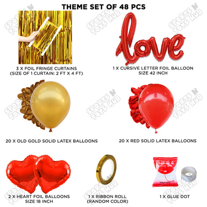 Love Cursive Foil Letter Curtain Theme Collection