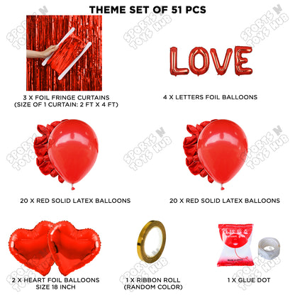 Love Foil Letter Curtain Theme Collection