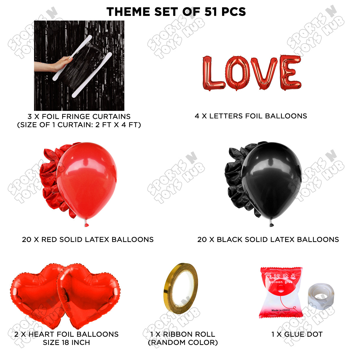 Love Foil Letter Curtain Theme Collection