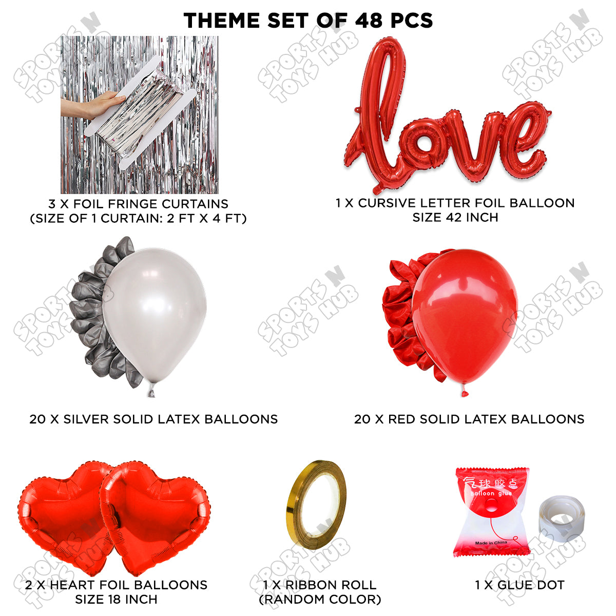 Love Cursive Foil Letter Curtain Theme Collection