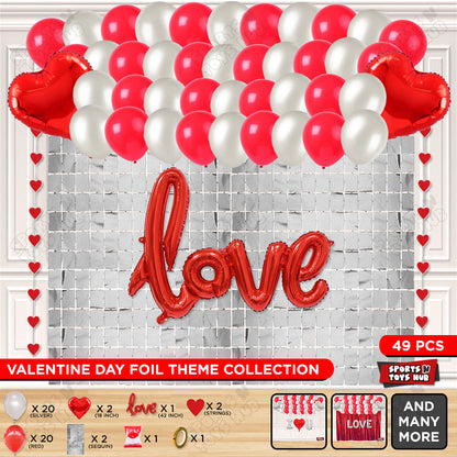 Love Cursive Foil Letter Rectangle Curtain Theme Collection