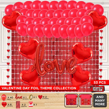 Jumbo Love Foil Balloon Set Rectangle Curtain Theme Collection
