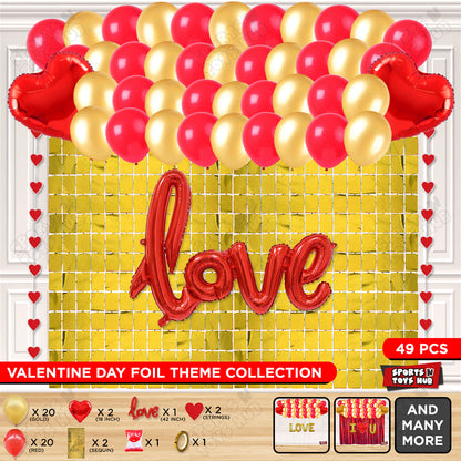Love Cursive Foil Letter Rectangle Curtain Theme Collection