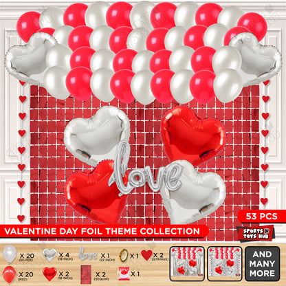 Love Foil Balloon Set Rectangle Curtain Theme Collection