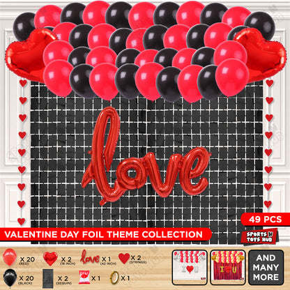 Love Cursive Foil Letter Rectangle Curtain Theme Collection