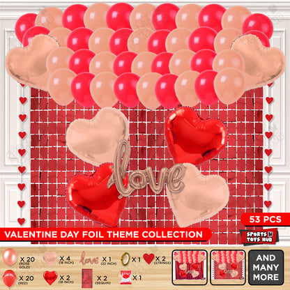 Love Foil Balloon Set Rectangle Curtain Theme Collection