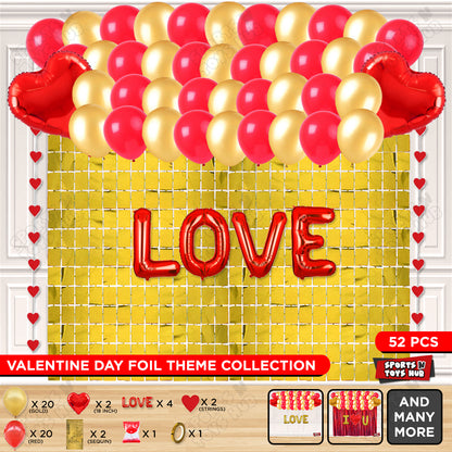 Love Foil Letter Rectangle Curtain Theme Collection