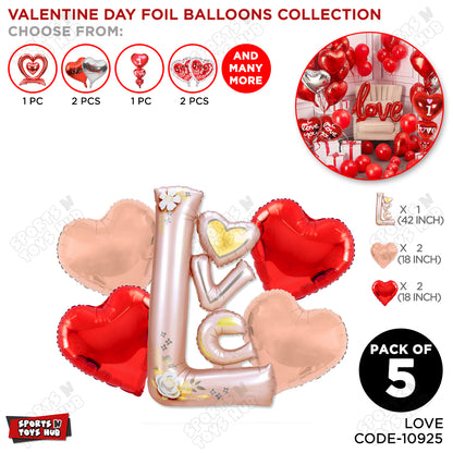 Jumbo Love Foil Letter With Heart Set
