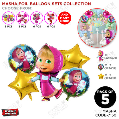 M@sha & Be@r Foil Balloon Set Collection