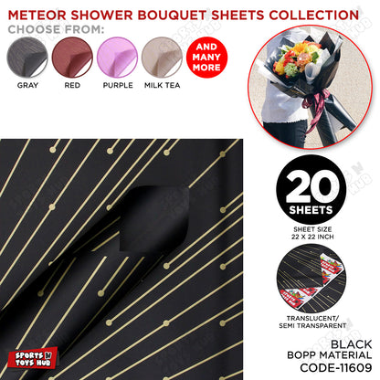 New Meteor Shower Linear Orbicular Pattern Translucent Floral Wrapping Sheets