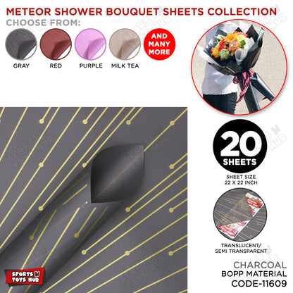 New Meteor Shower Linear Orbicular Pattern Translucent Floral Wrapping Sheets