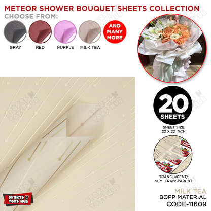 New Meteor Shower Linear Orbicular Pattern Translucent Floral Wrapping Sheets