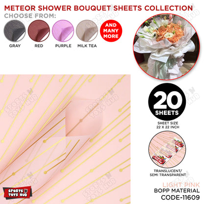 New Meteor Shower Linear Orbicular Pattern Translucent Floral Wrapping Sheets