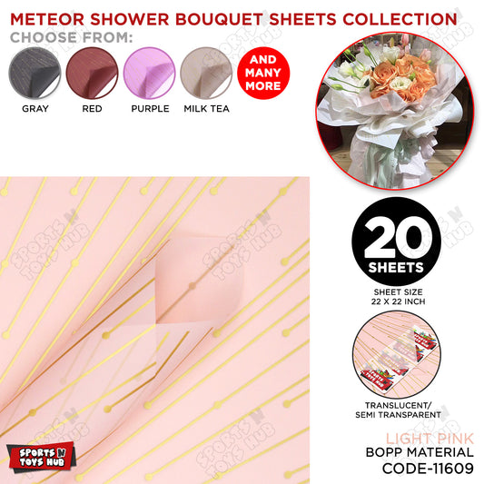 New Meteor Shower Linear Orbicular Pattern Translucent Floral Wrapping Sheets