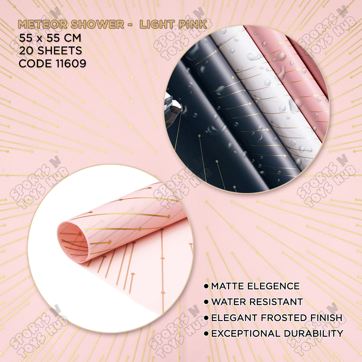 New Meteor Shower Linear Orbicular Pattern Translucent Floral Wrapping Sheets