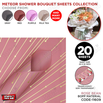 New Meteor Shower Linear Orbicular Pattern Translucent Floral Wrapping Sheets