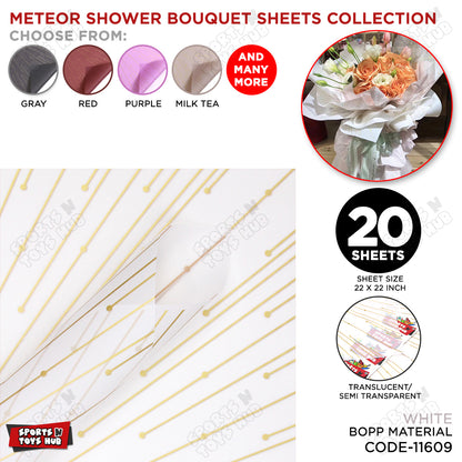 New Meteor Shower Linear Orbicular Pattern Translucent Floral Wrapping Sheets