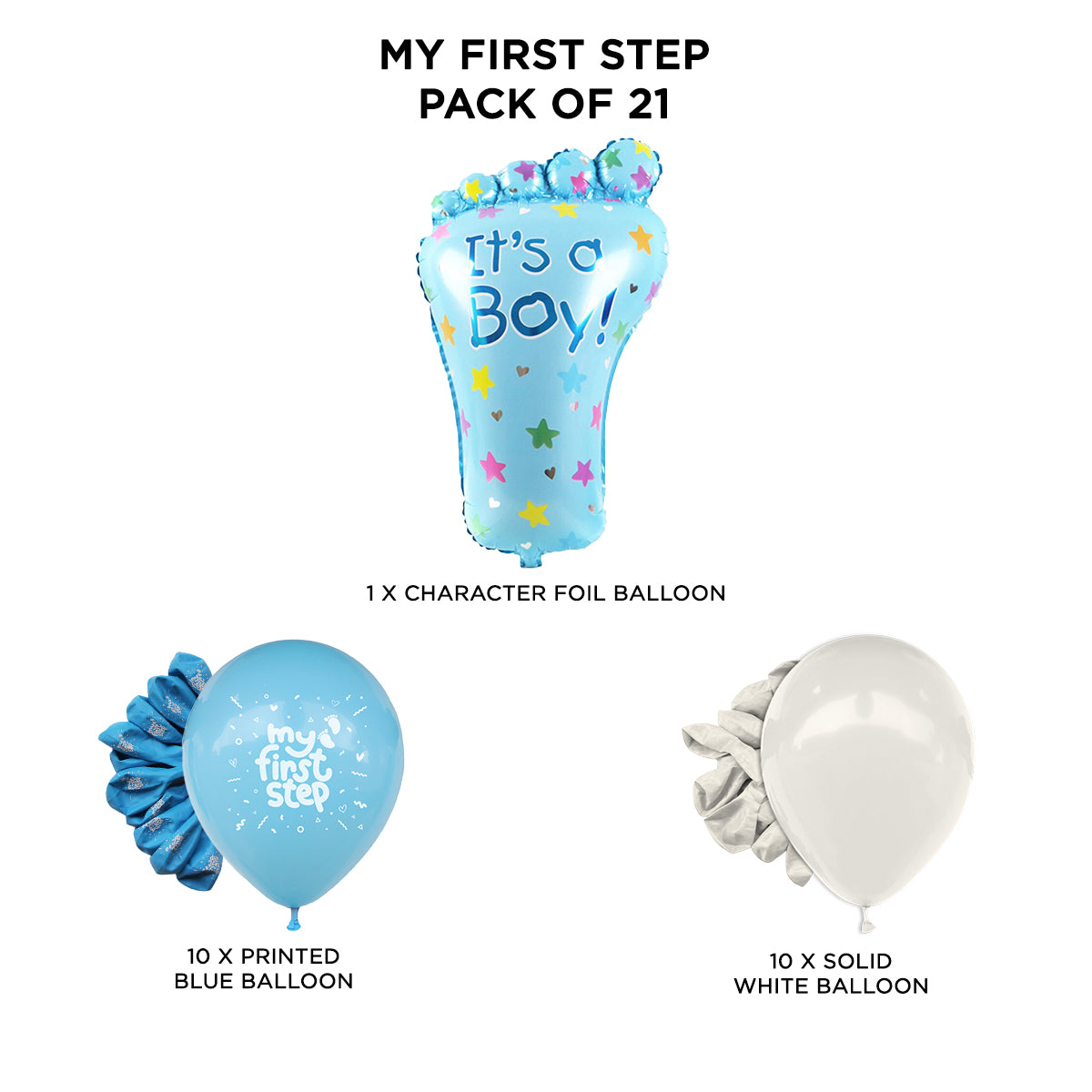 First Step Boy Feet Printed Balloon Collection