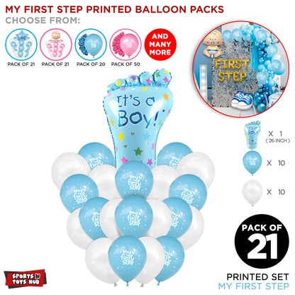 First Step Boy Feet Printed Balloon Collection