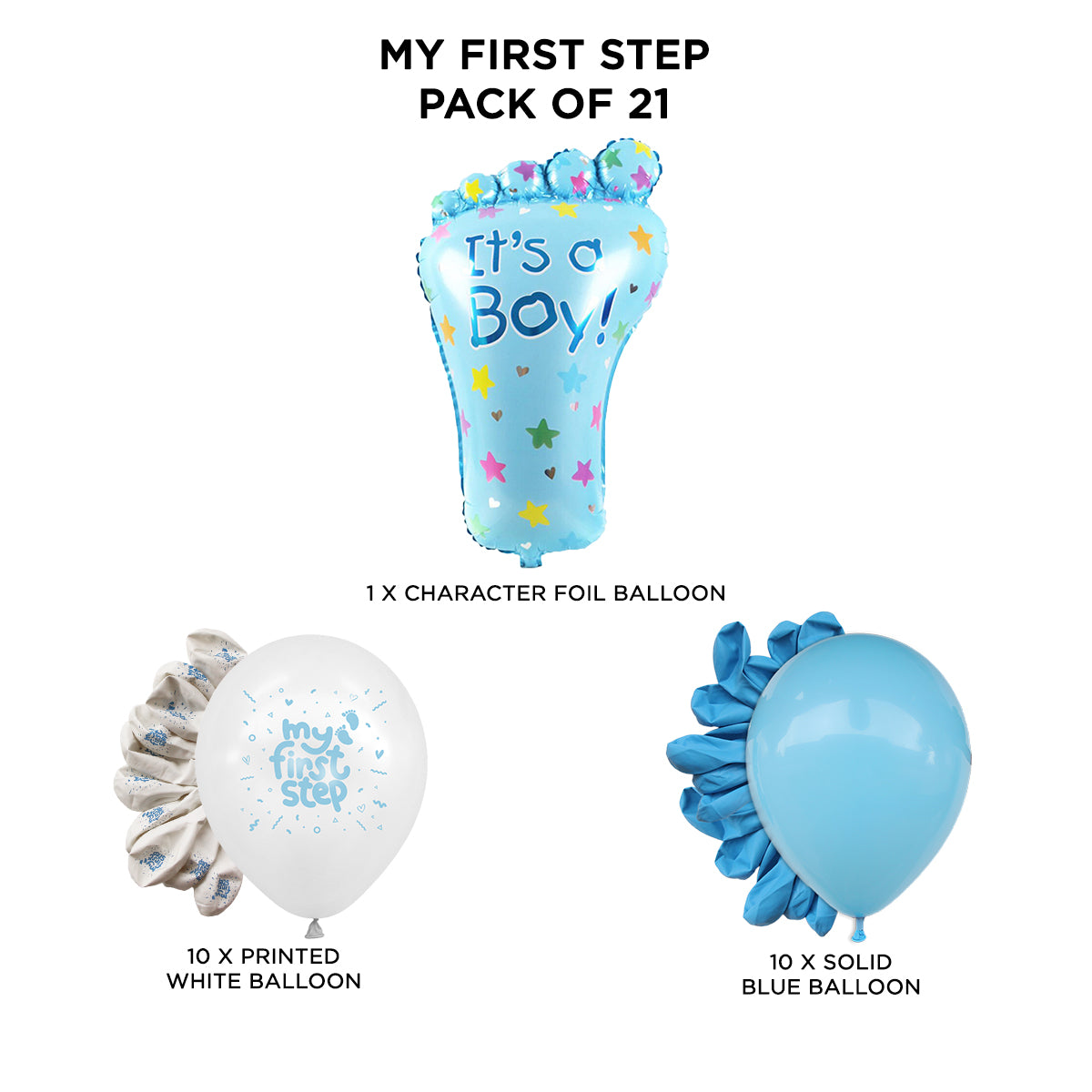 First Step Boy Feet Printed Balloon Collection