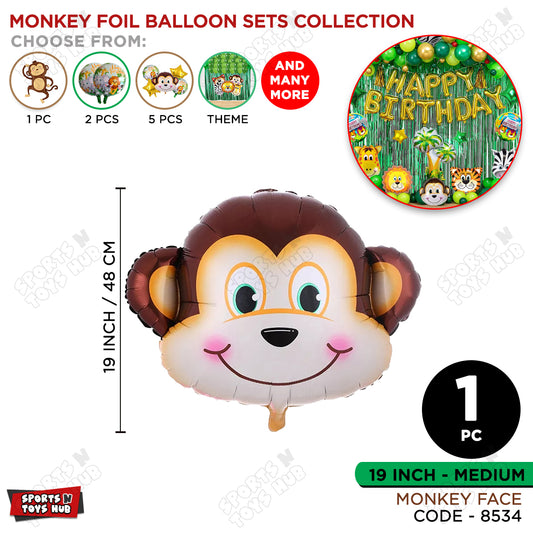 Monkey Face Foil Balloon