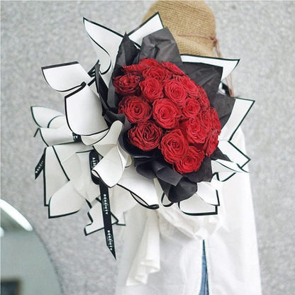 Monochrome Contrast Edge - Mix Color 20 Sheet Pack - Flower Wrapping Sheets