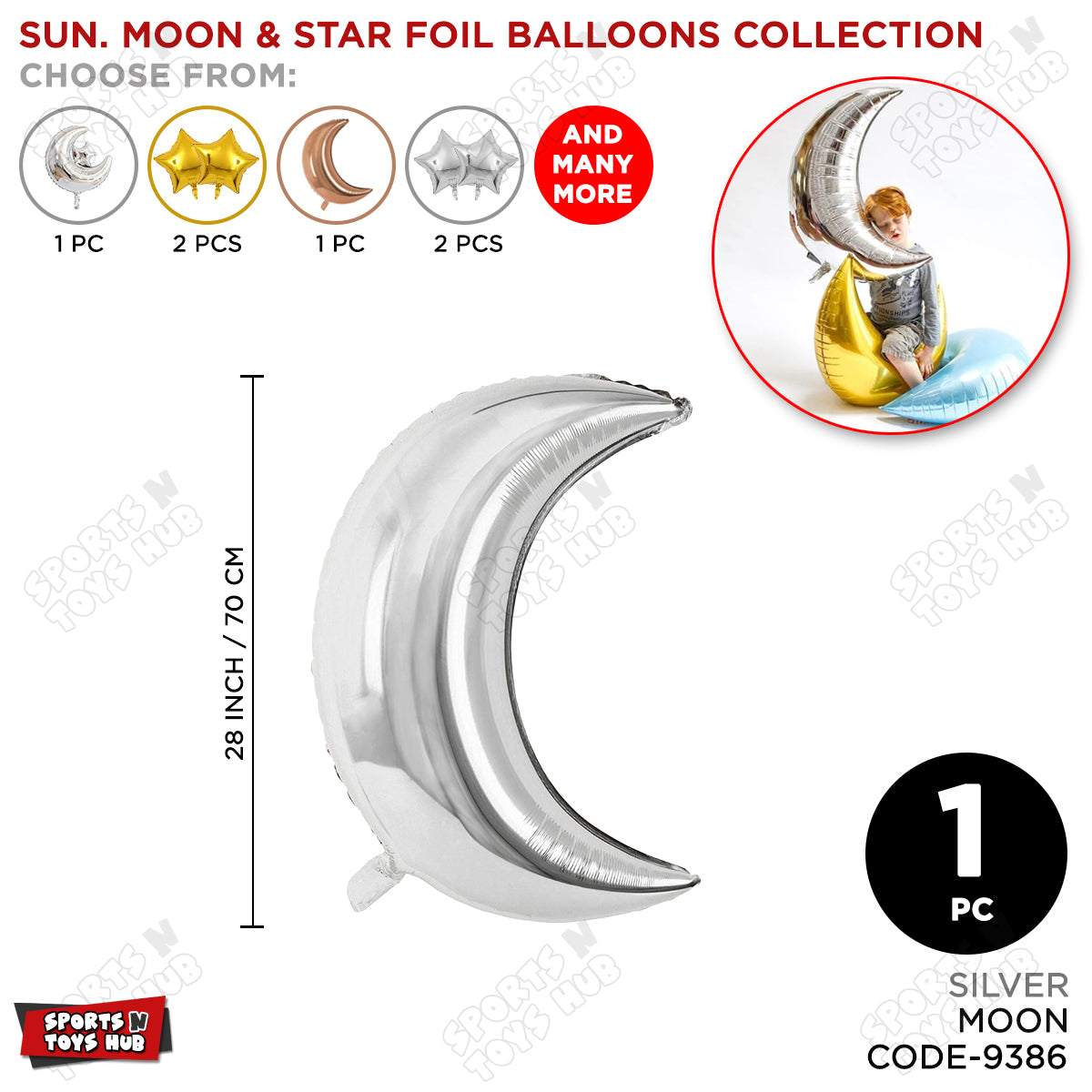 Crescent Moon Foil Balloon