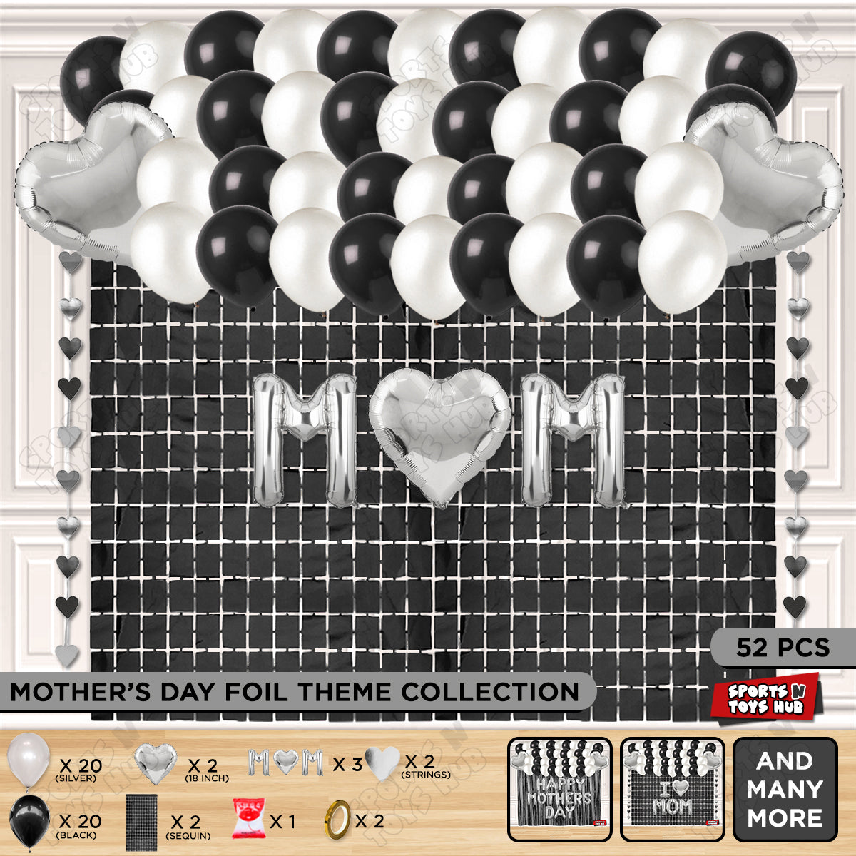 M♡m Foil Letter Rectangle Curtain Theme Collection