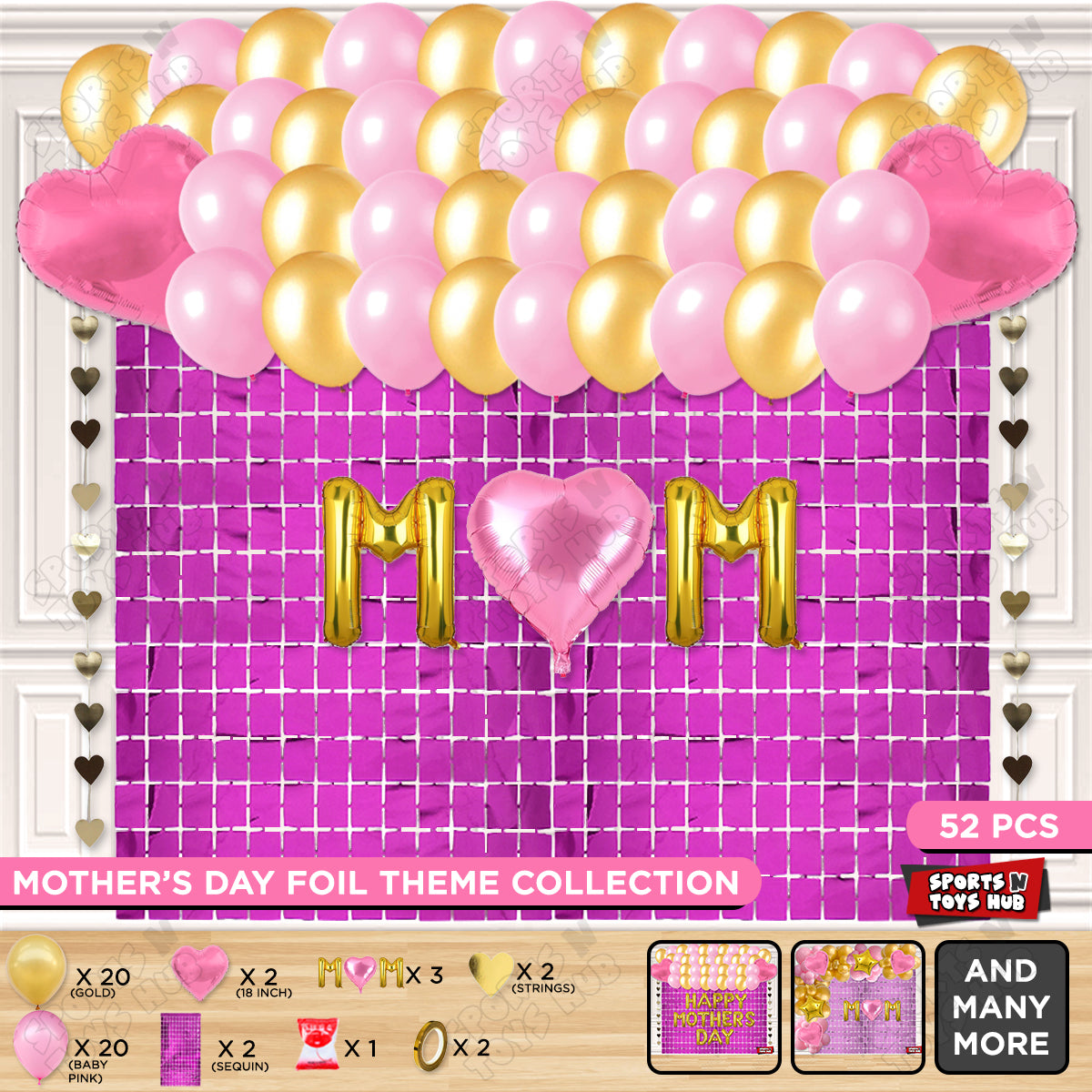 M♡m Foil Letter Rectangle Curtain Theme Collection