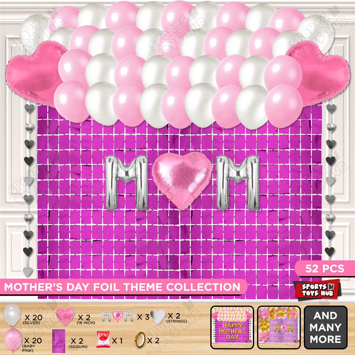 M♡m Foil Letter Rectangle Curtain Theme Collection