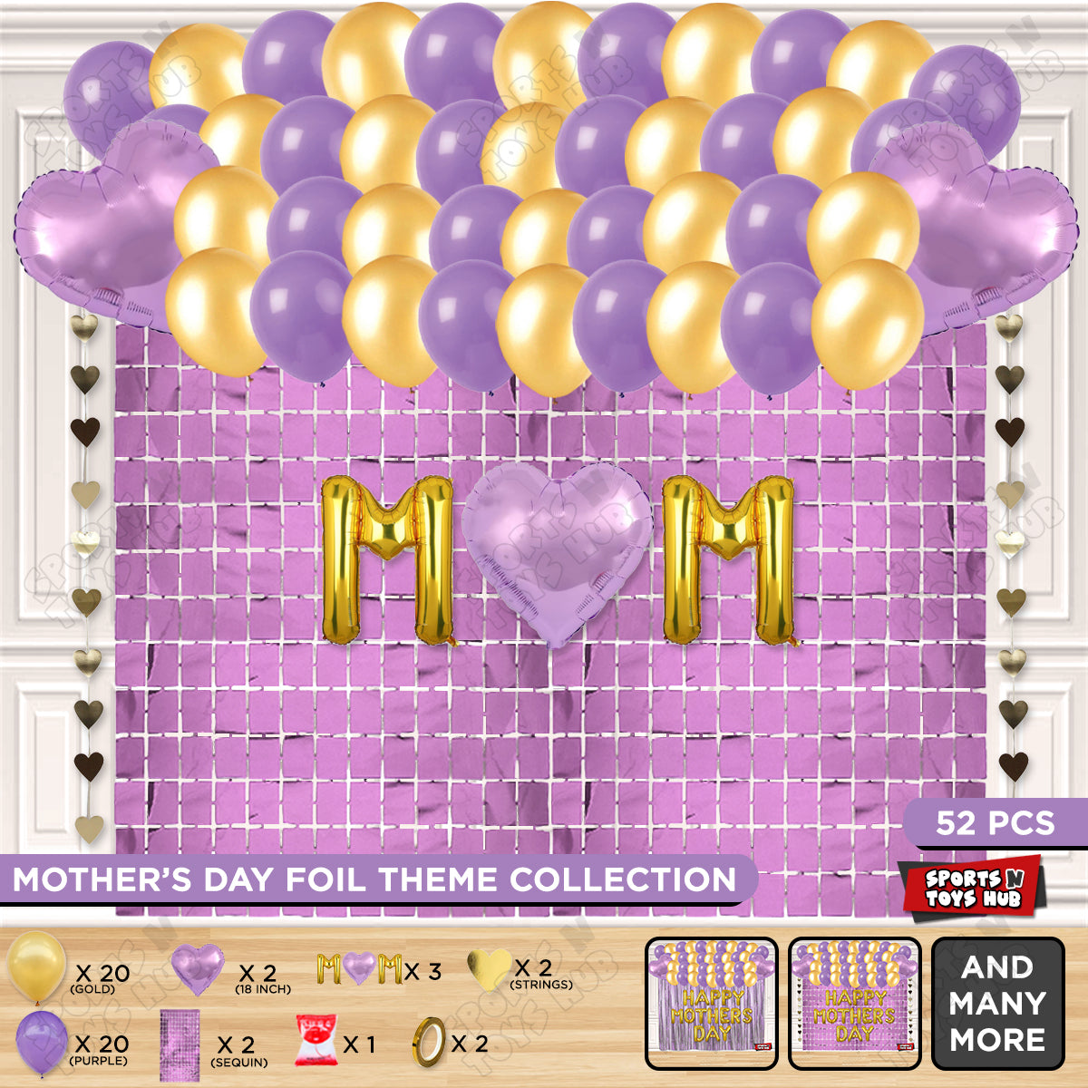 M♡m Foil Letter Rectangle Curtain Theme Collection