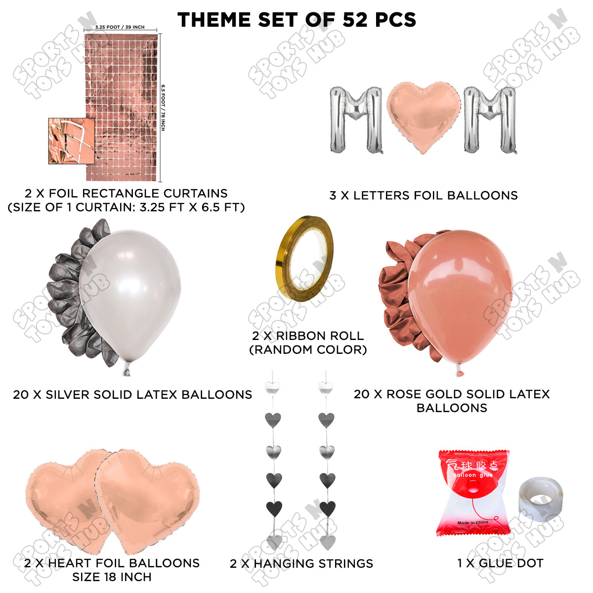 M♡m Foil Letter Rectangle Curtain Theme Collection