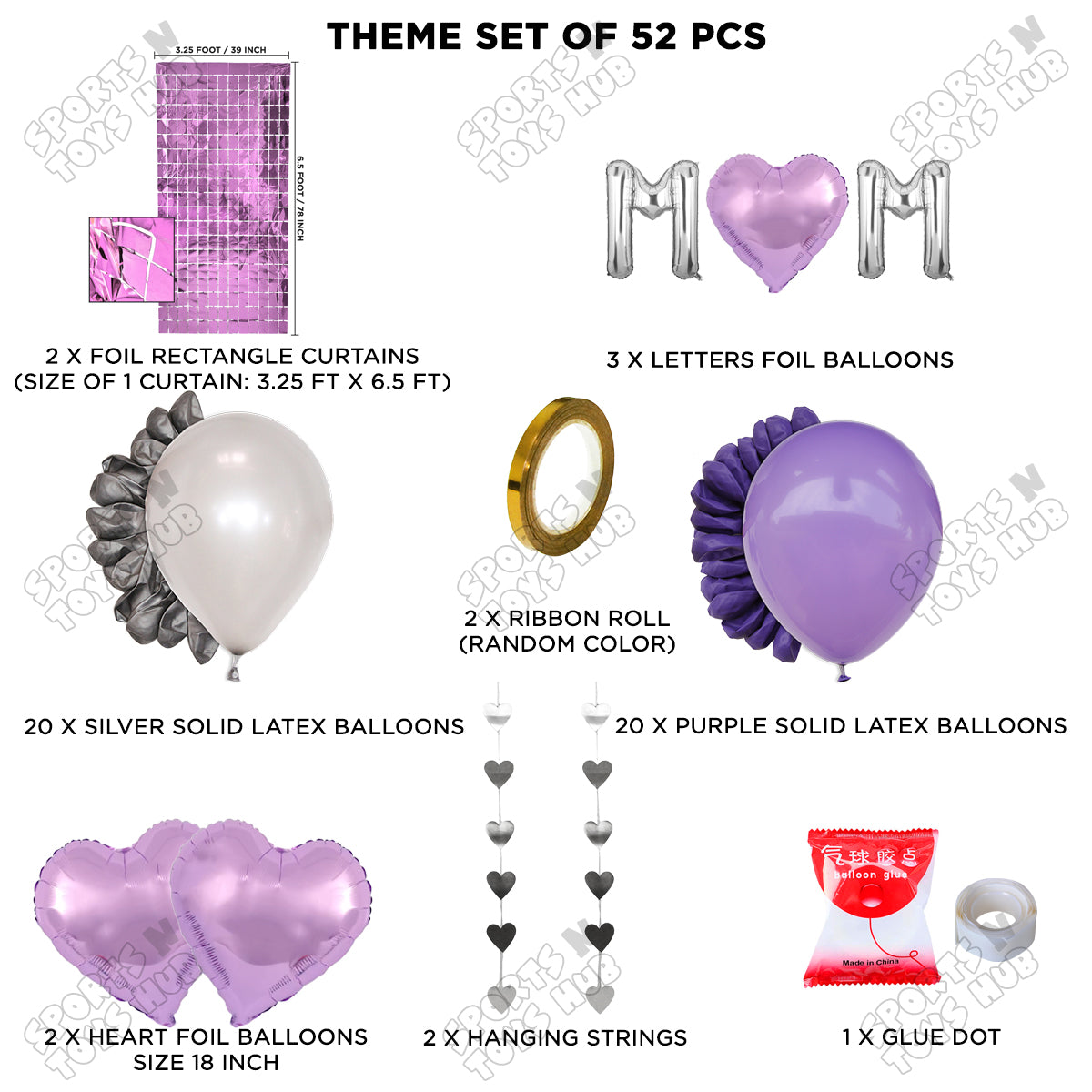 M♡m Foil Letter Rectangle Curtain Theme Collection