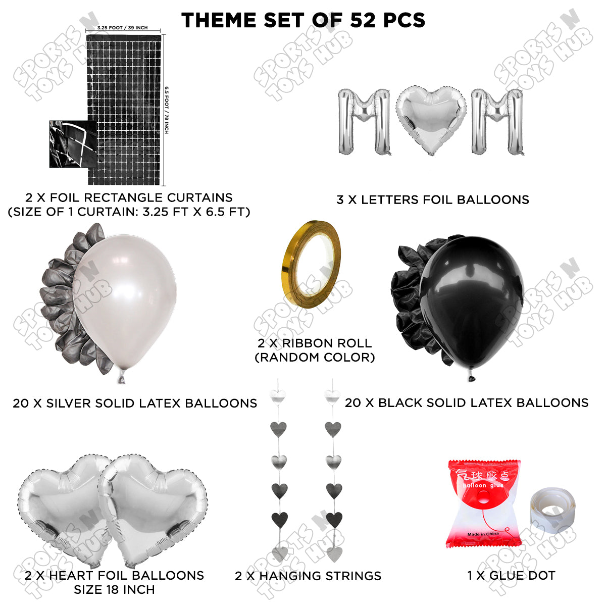 M♡m Foil Letter Rectangle Curtain Theme Collection