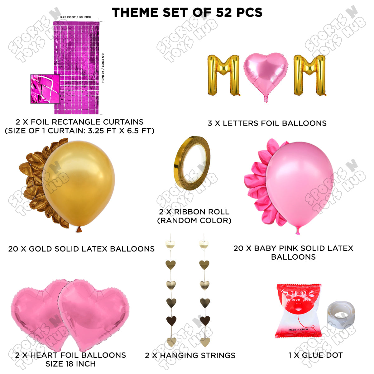 M♡m Foil Letter Rectangle Curtain Theme Collection