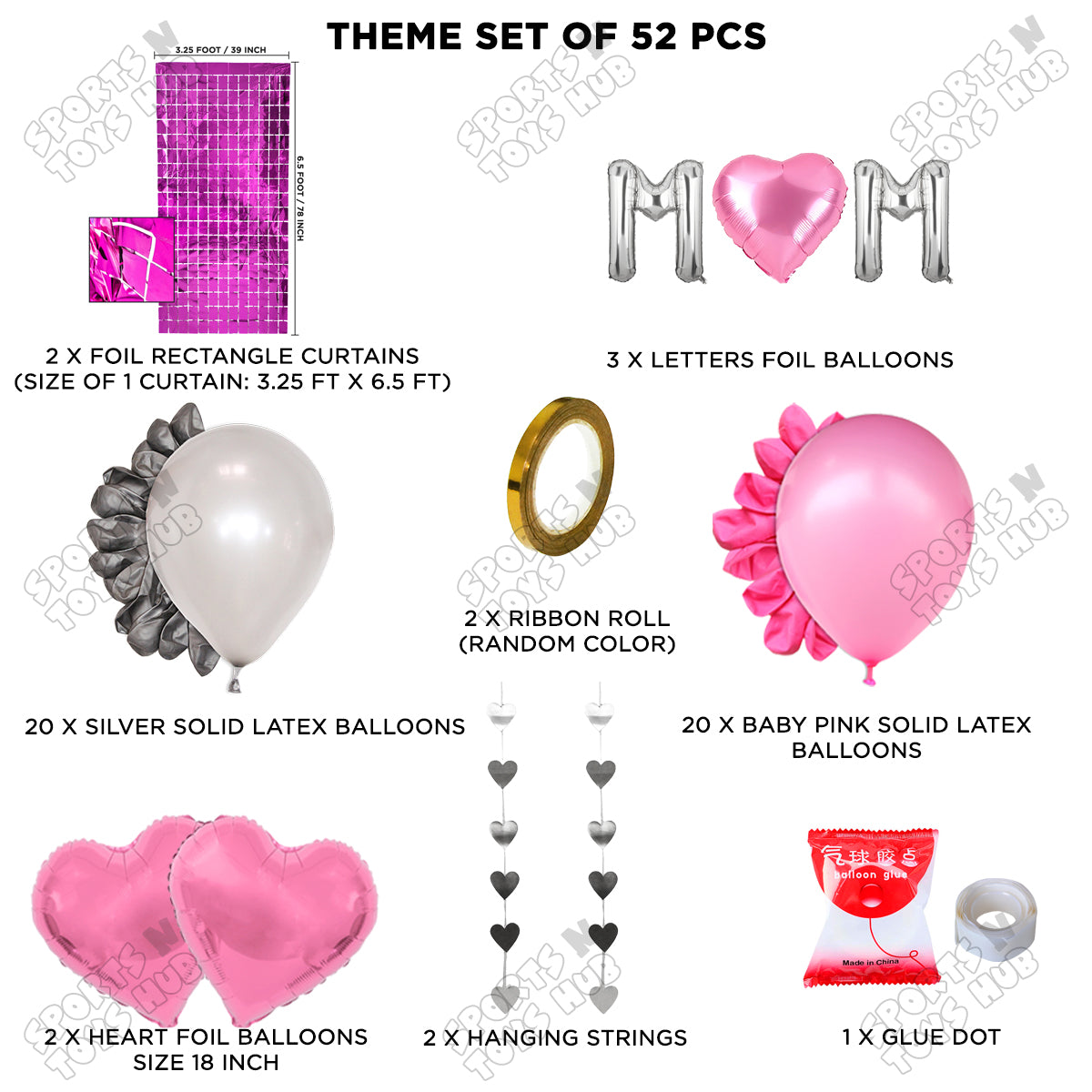 M♡m Foil Letter Rectangle Curtain Theme Collection