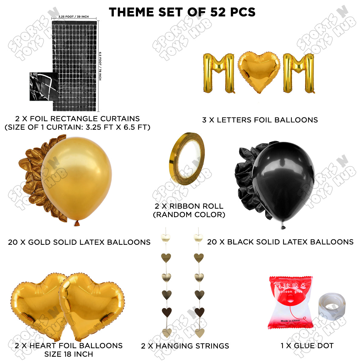 M♡m Foil Letter Rectangle Curtain Theme Collection