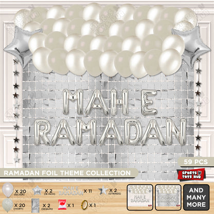 Mah E Ramadan Foil Balloon Rectangle Curtain Theme Collection