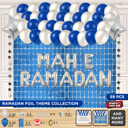 Mah E Ramadan Foil Balloon Rectangle Curtain Theme Collection