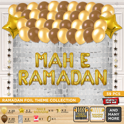 Mah E Ramadan Foil Balloon Rectangle Curtain Theme Collection