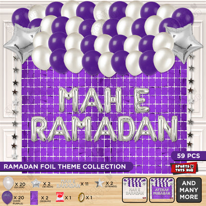Mah E Ramadan Foil Balloon Rectangle Curtain Theme Collection