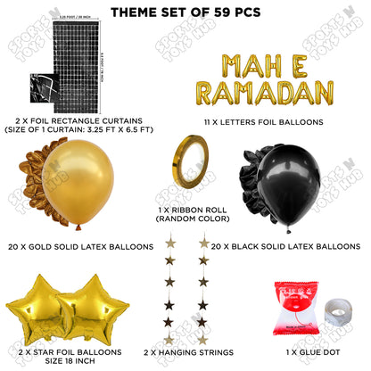 Mah E Ramadan Foil Balloon Rectangle Curtain Theme Collection