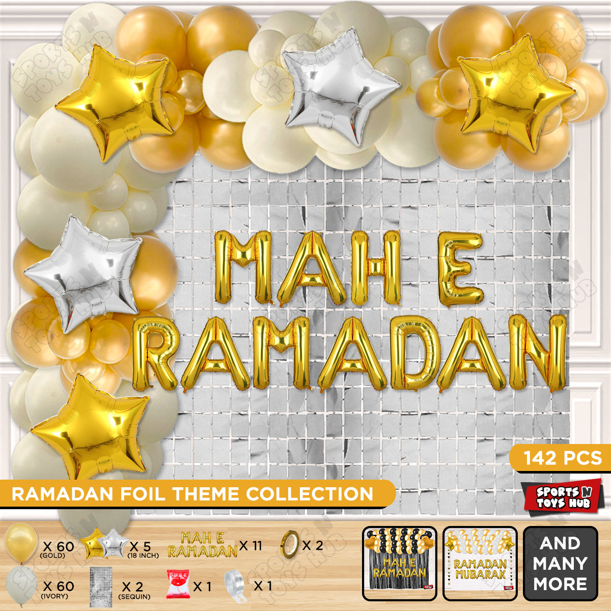 Mah E Ramadan Foil Balloon Arch Theme Collection