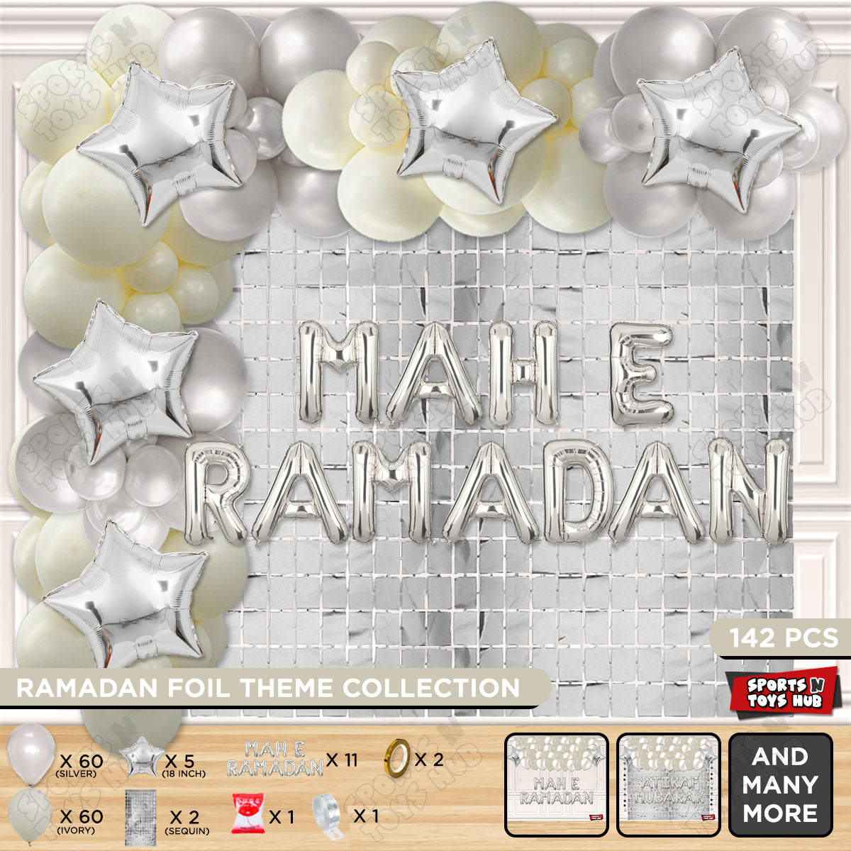 Mah E Ramadan Foil Balloon Arch Theme Collection