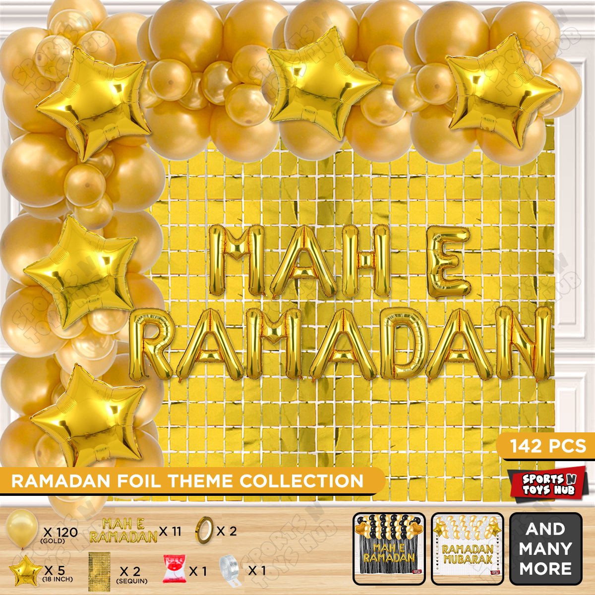 Mah E Ramadan Foil Balloon Arch Theme Collection