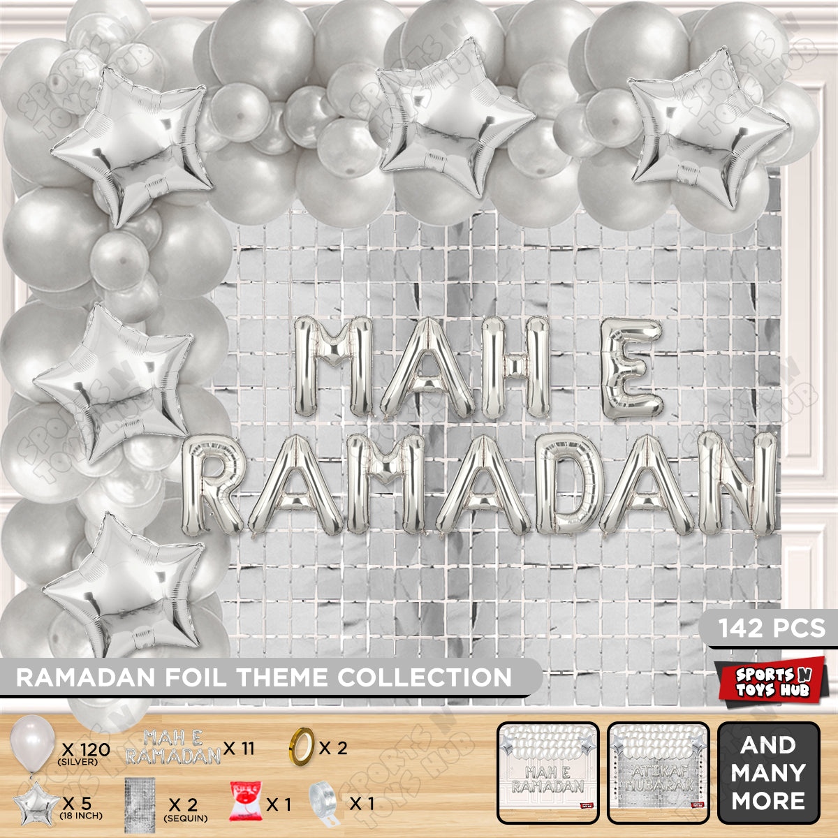 Mah E Ramadan Foil Balloon Arch Theme Collection